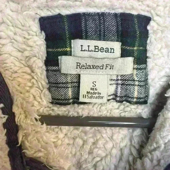 L.L Bean Womens Small Scotch Plaid Flannel Sherpa Lined Hoodie Zip Sweatshirt - Picture 4 of 6